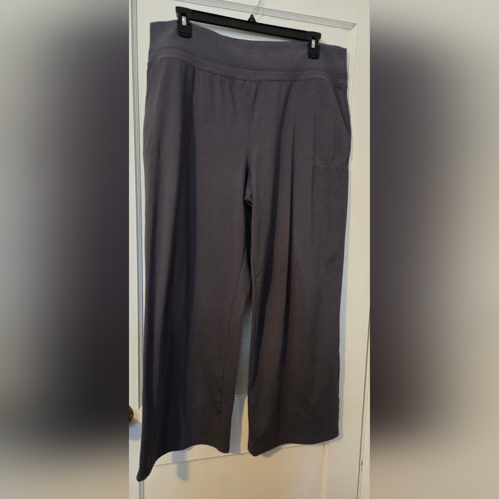 Womens  XXL Elastic Waistband Pull On Pants Gray Comfy Casual Lounge Soft Fabric